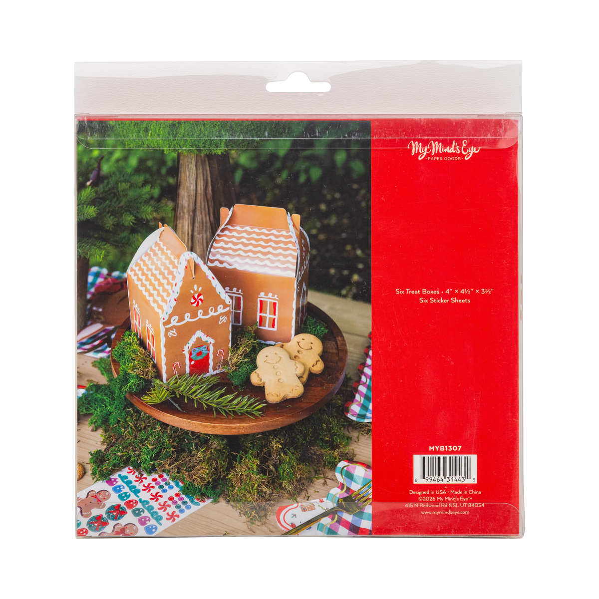 MYB1307 - Gingerbread House Treat Boxes with Stickers