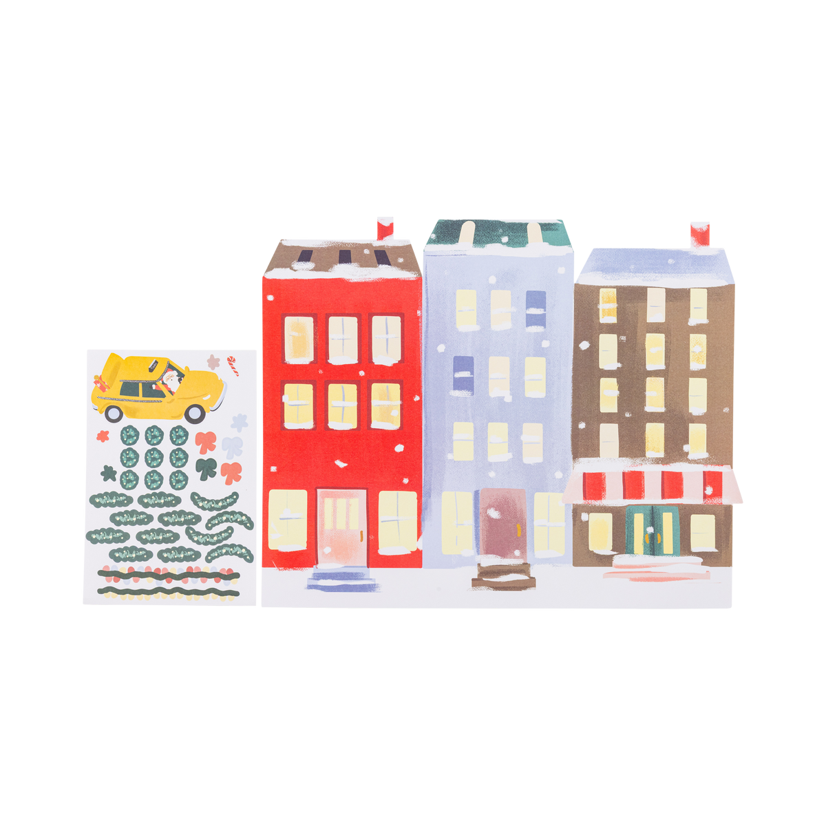 CIT1314 - City Storefront Christmas Placemats with Stickers