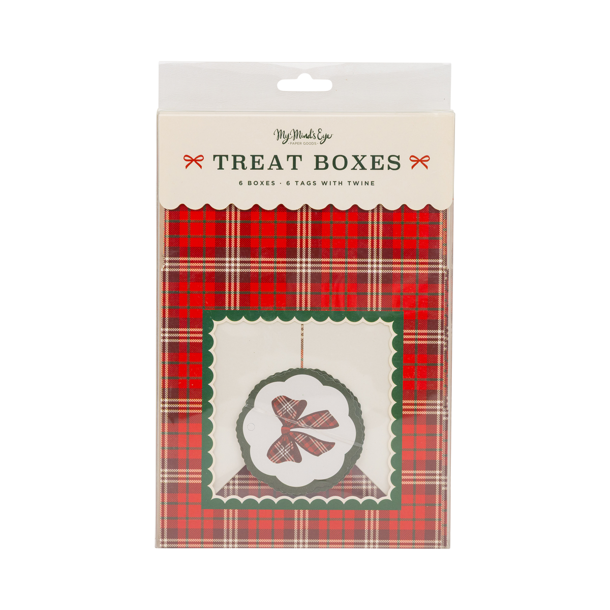 TRM1307 - Red Plaid Christmas Paper Cookie Boxes