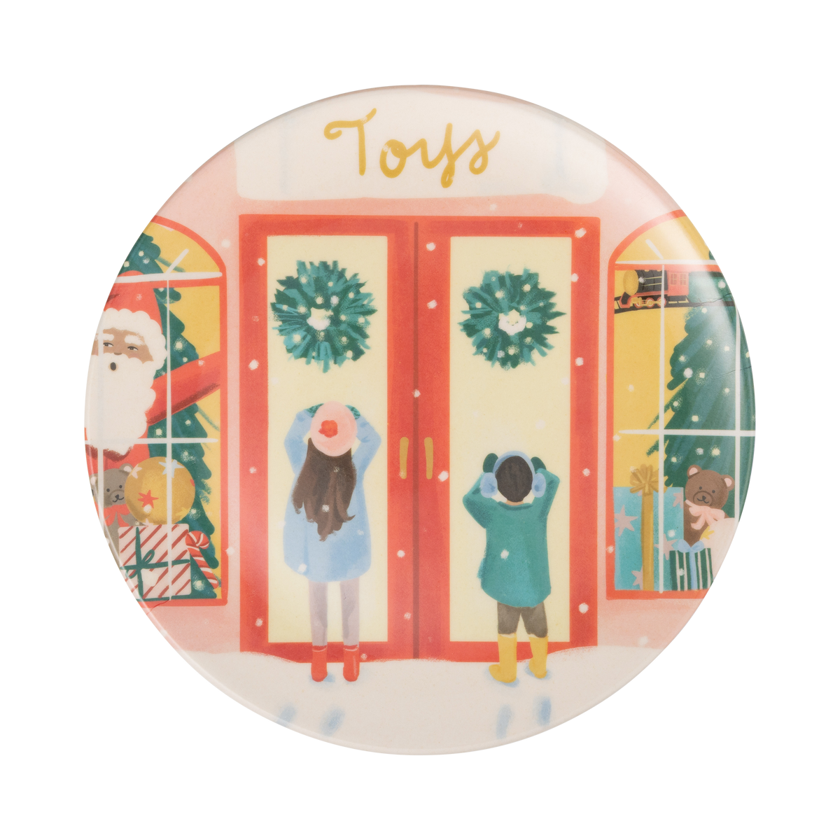 CIT1340 - City Christmas Scene 8" Bamboo Plates