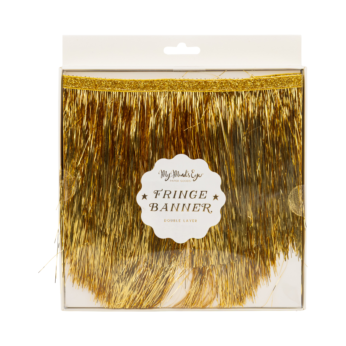 CHR1306 - Gold Scalloped Tinsel Banner 6ft