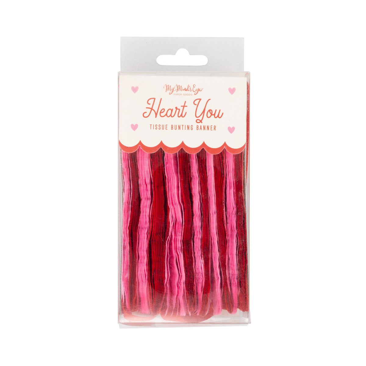 VAL1204 - Pink and Red Double Tissue Bunting Banner