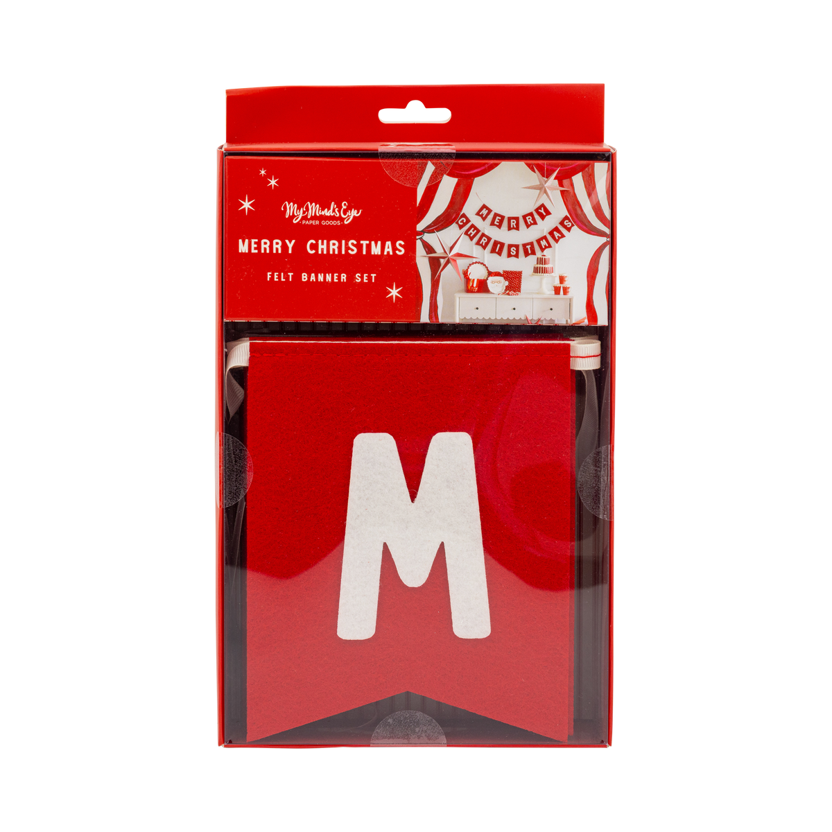 BEC1303 - Merry Christmas Red Felt Banner Set