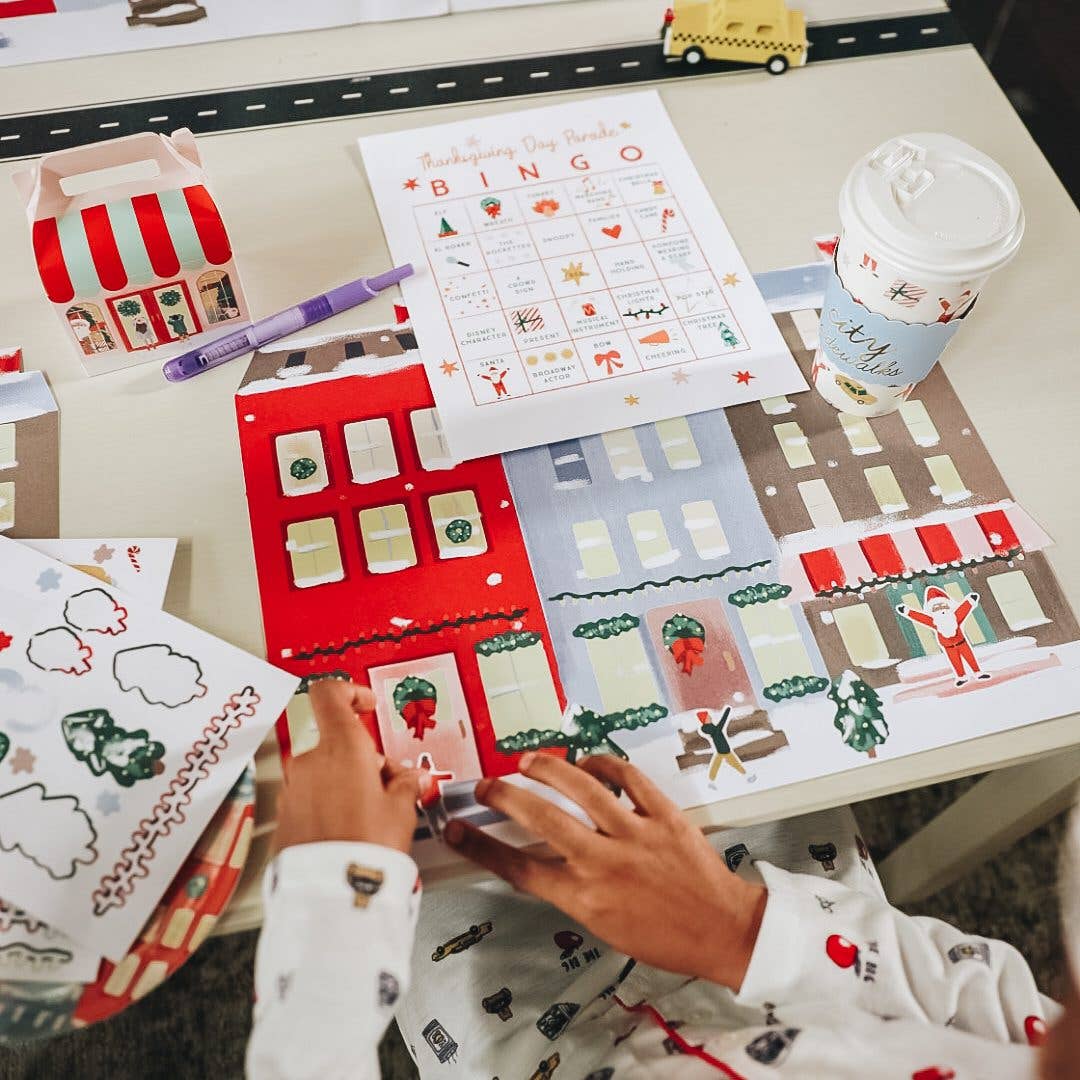 CIT1314 - City Storefront Christmas Placemats with Stickers