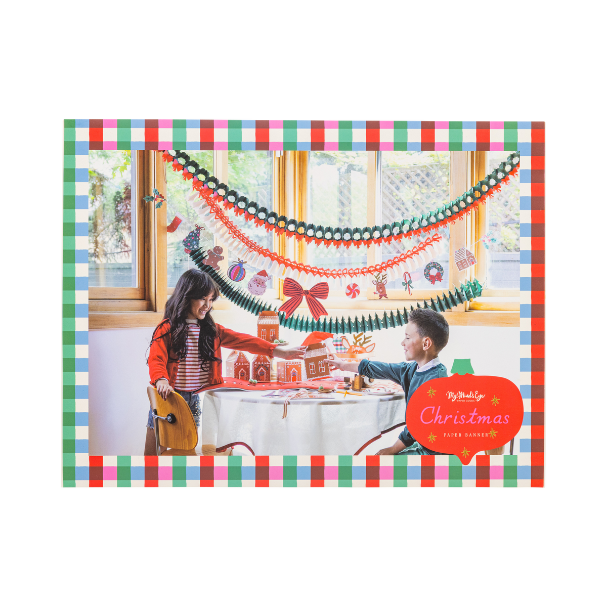 MYB1302 - Colorful Christmas Cutouts Paper Banner 7ft